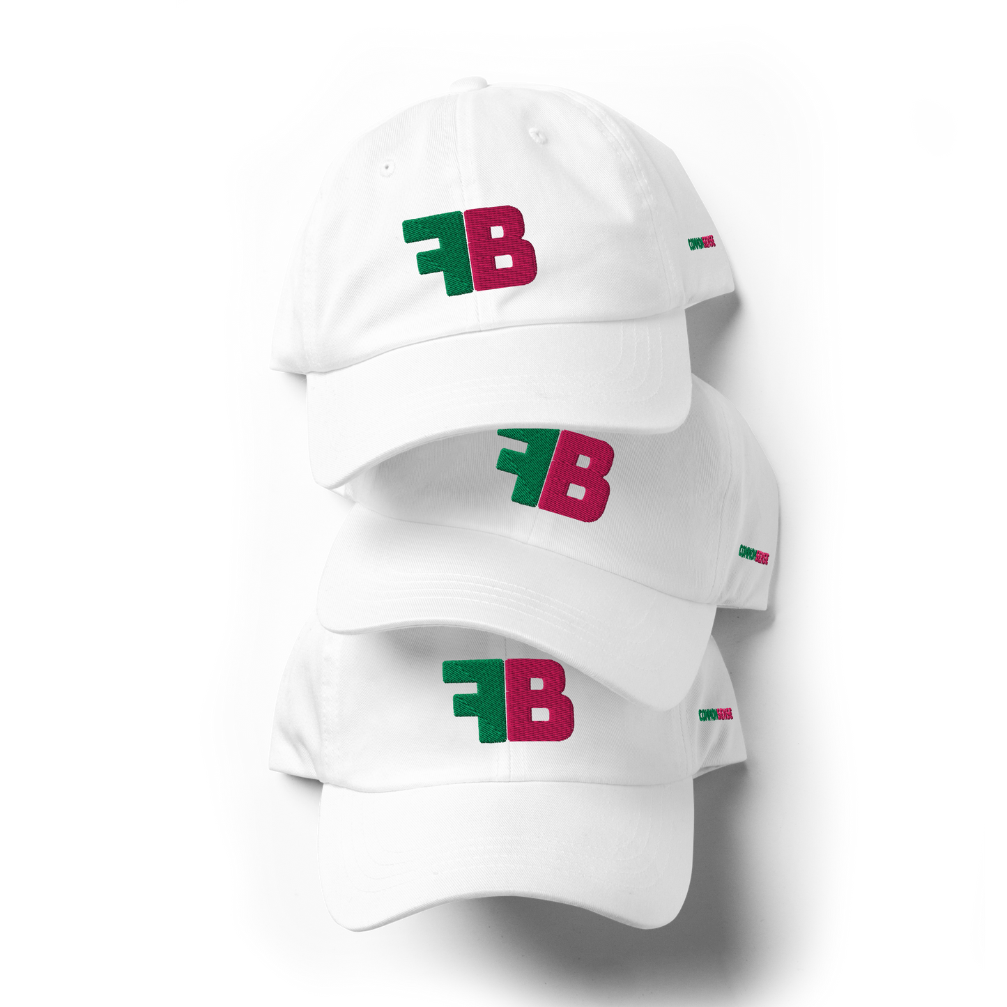 FB COMMON SENSE Baseball Hat - Pink + Green