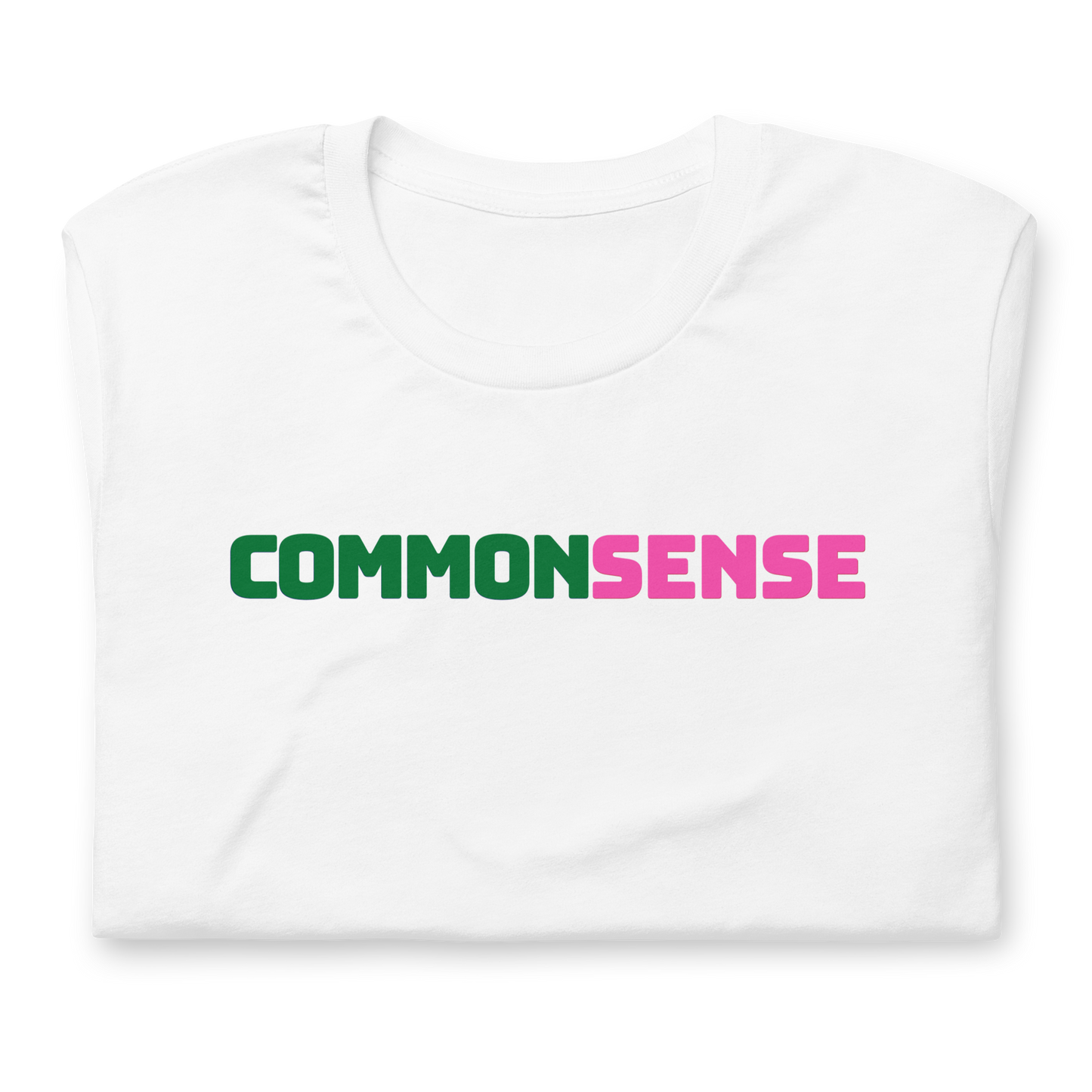 COMMON SENSE Tee - Pink + Green