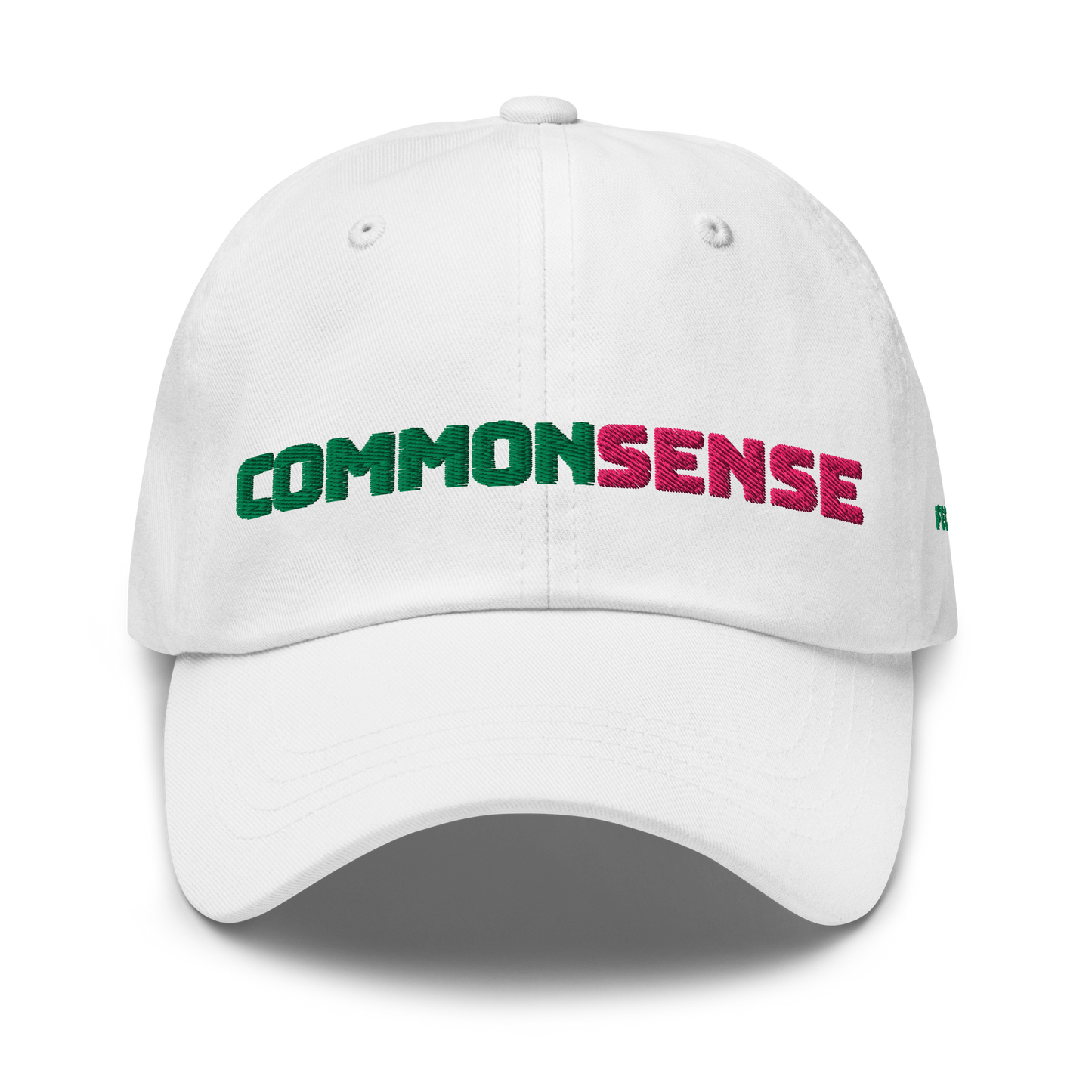 COMMON SENSE Baseball Hat - Pink + Green
