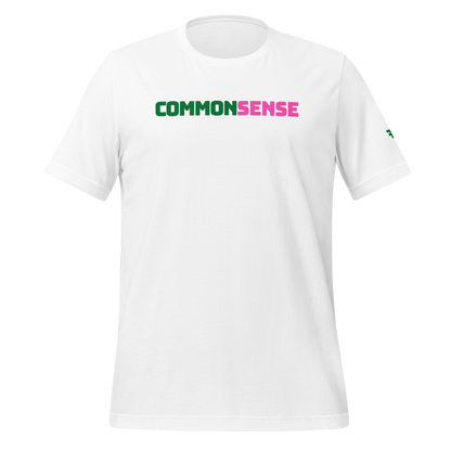 COMMON SENSE Tee - Pink + Green